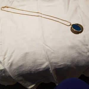 gold and blue necklace
